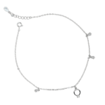 Lắc chân Bạc KFJ thả nhẫn đá – 249
