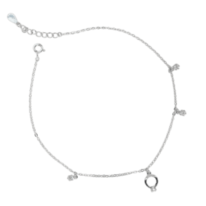 Lắc chân Bạc KFJ thả nhẫn đá - 249