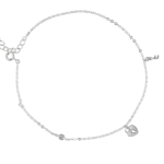 Lắc chân Bạc KFJ hình tim chữ F – 251
