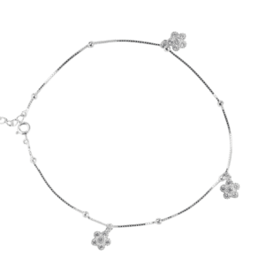 Lắc chân Bạc KFJ hoa đá - 254
