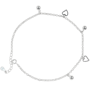 Lắc chân Bạc KFJ hình tim bi - 255