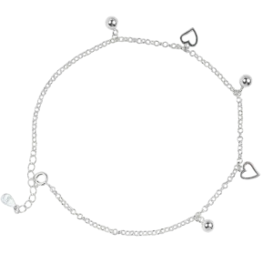 Lắc chân Bạc KFJ hình tim bi - 255