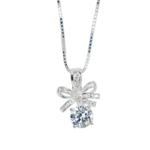 Dây chuyền bạc nơ đá 4 chấu – 2939