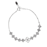 Lắc tay bạc xi hoa bốn cánh viền trơn thanh lịch – 3596