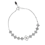 Lắc tay bạc xi hoa bốn cánh viền trơn thanh lịch – 3596