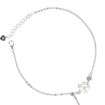 Lắc chân Bạc KFJ hoa 5 cánh trắng và charm đá rơi – 3789