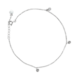 Lắc tay nữ bạc xi KFJ 3 đá tròn đính đá – 3842
