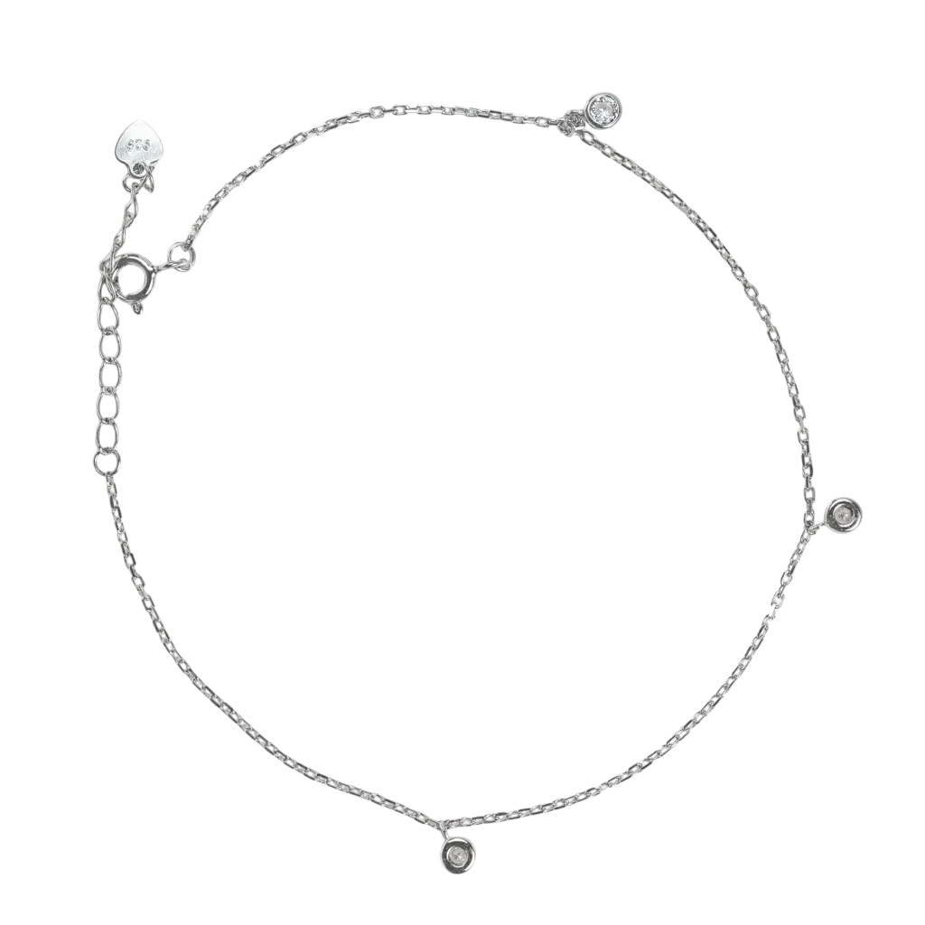 Lắc tay nữ bạc xi KFJ 3 đá tròn đính đá - 3842