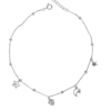 Lắc chân bạc xi họa tiết trái tim, trăng sao tinh tế - 3845