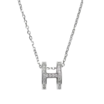 Dây chuyền bạc xi chữ H thanh lịch – 3855