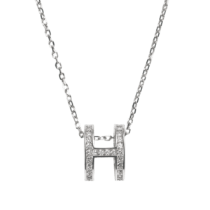 Dây chuyền bạc xi chữ H thanh lịch - 3855