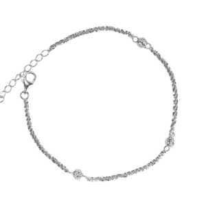 Lắc tay bạc xi dây xoắn 3 bi phay - 3860