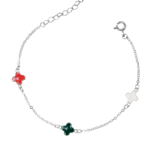 Lắc tay bạc S925 cỏ bốn lá sơn 3 màu cá tính – 3906 Lắc tay bạc S925 cỏ bốn lá sơn 3 màu cá tính – 3906