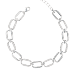 Lắc tay bạc S925 chữ nhật nối đá dăm – 3907