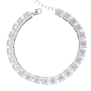 Lắc tay bạc S925 chuỗi đá vuông - 46