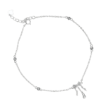 Lắc chân Bạc KFJ nơ thả đá – 977