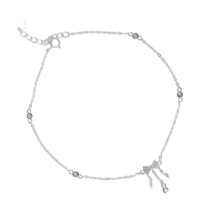 Lắc chân Bạc KFJ nơ thả đá - 977